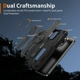 thumbnail image 5 of ELEHOLD For iPhone 16e Case, Shockproof Soft Bumper Hybrid Three Layer Heavy Duty Grip Rugged Kickstand Protective Magnetic Case For iPhone 16e,Black, 5 of 7