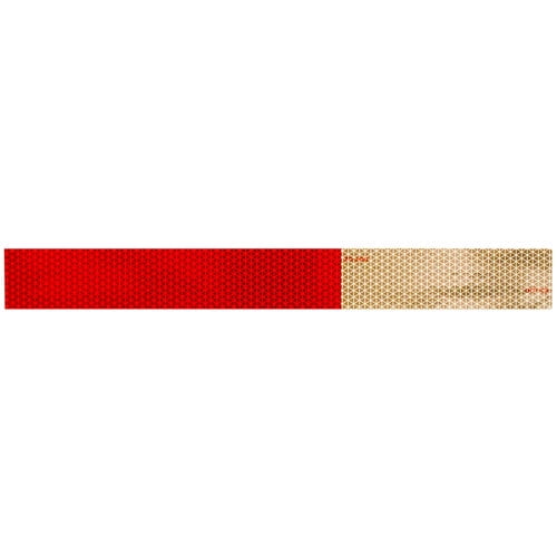 RED DIAGONAL STRIPE Reflective   Conspicuity Tape 4"x25 Ft. WHITE 