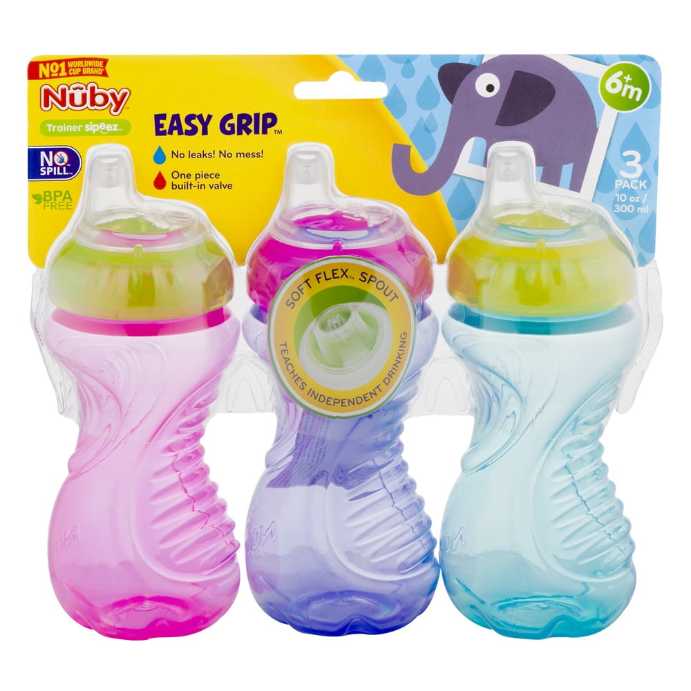 Nûby™ No-Spill™ Easy Grip™ Base Toddler Plastic Cup with Soft Flex™  Silicone Spout - CTC Health