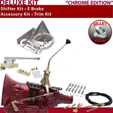 American Shifter TH350 Shifter Kit Chrome 10 in. E Brake Cable Clamp Trim Kit for EF9EA