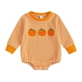 thumbnail image 4 of Zecgelong Baby Girls Long Sleeve Pumpkin Bodysuit Romper Fall Party Outfit Orange Size 0-18M, 4 of 4