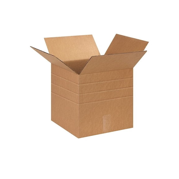 The Packaging Wholesalers Multi-Depth Corrugated Boxes 13" x 13" x 13" Kraft 25/Bundle BS131313MD