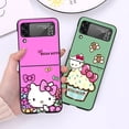 thumbnail image 4 of Phone Case for Samsung Galaxy Z Flip4 FLip3 Flip 4 3 Hard PC Black Cover Hello Kitty Pattern LXY, 4 of 7
