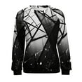 thumbnail image 7 of Geometric Lattice Womens Casual Crewneck Sweatshirt Long Sleeve Tops Cute Pullover Loose Fit, 7 of 7