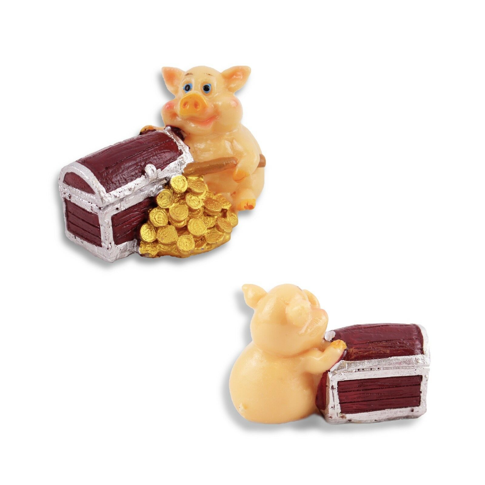 Set of 4 Mini Pig Statues Feng Shui Lucky Figurines Home Decor Gift 4LS02553