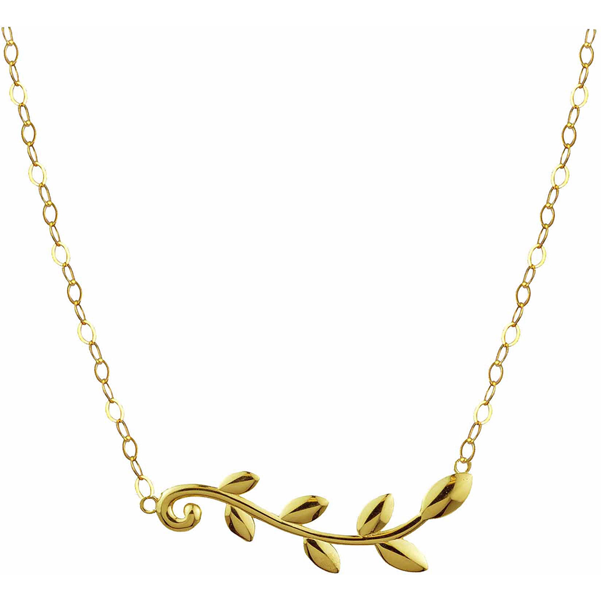 10kt Gold Vine with Leaves Necklace, 17.50