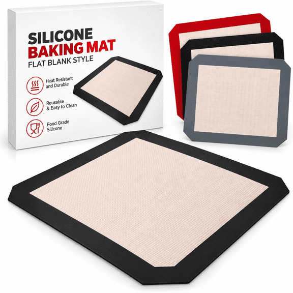 Silicone Baking Mat with Snap Lock Corners, Convertible Baking Sheet and Tray with Raised Edges, Reusable Fiberglass Reinforced Nonstick Oven Liner for Cookies, Pastry, Roasting and Marinating