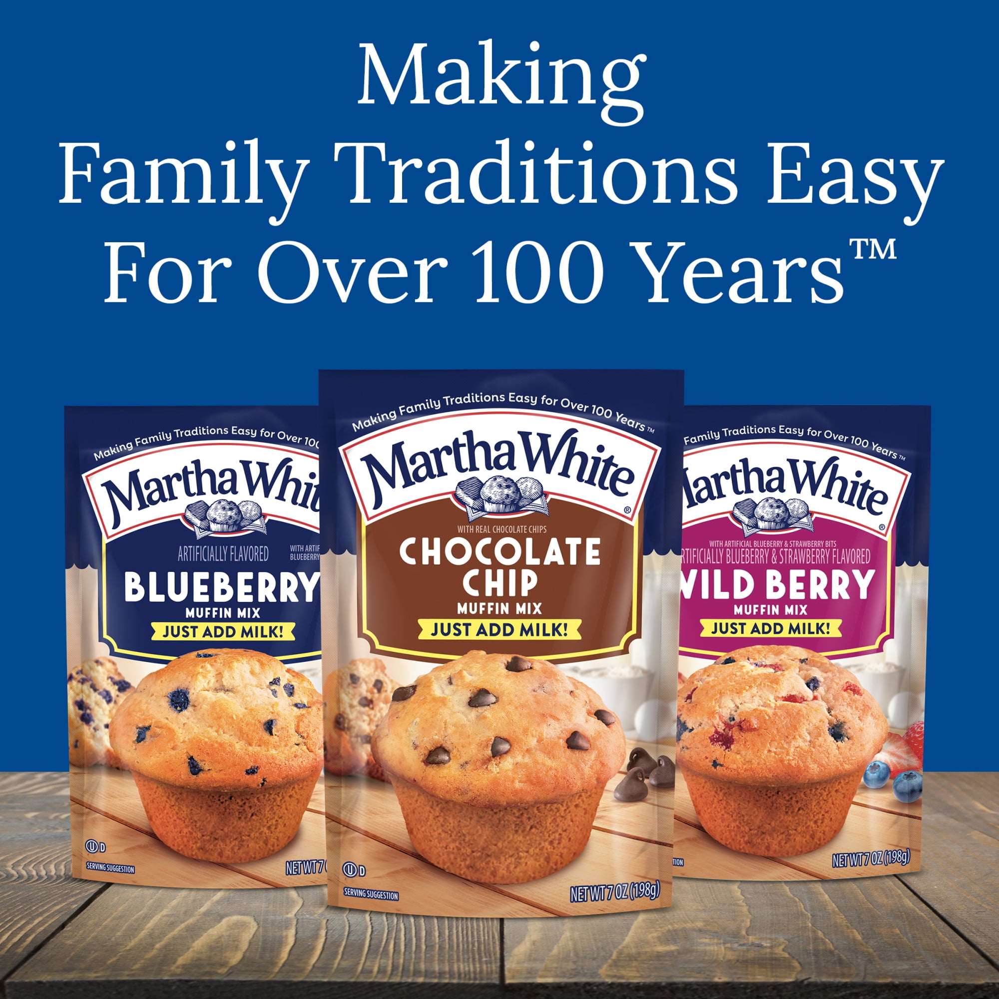 (12 pack) Martha White Banana Nut Muffin Mix, 7.6 oz Bag
