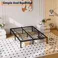thumbnail image 4 of 12 - pulgada sturdy metal platform tamaño completo - size marco de cama - heavy - duty steel slat support, fácil montaje, noise - free con almacenamiento space, no necesita colchón base in negra, 4 of 8