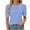 Blue, variant on Womens Dressy Casual Tops Keyhole Business Work Blouses Pleated Puff Sleeve Summer Shirts