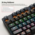 thumbnail image 4 of Clavier Mécanique à 87 Touches Clavier Filaire Clavier Rétroéclairé RVB Interrupteur Bleu/ Retournement à 26 Touches/ Combinaison Multimédia Touches Blanc, 4 of 8