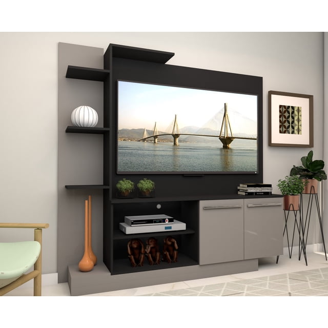 Mueble de Tv 55" MADIK con Repisas y Puertas color tabaco/blanco Modelo L2473.0004