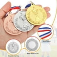 thumbnail image 3 of Uxcell 2 Inch Silver Award Medals Metal Winner Medals with Neck Ribbon Trophy Style for Team Sports Games Party Favors 18 Pieces, 3 of 7