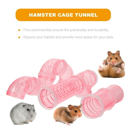 UPKOCH 1 Set Hamster Tubes Toys Pink Plastic for Hedgehogs Exercise Encouragement