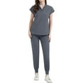 thumbnail image 4 of Women's Scrubs Healthcare Top, Short Sleeved Pants Sets Gray L, 4 of 4