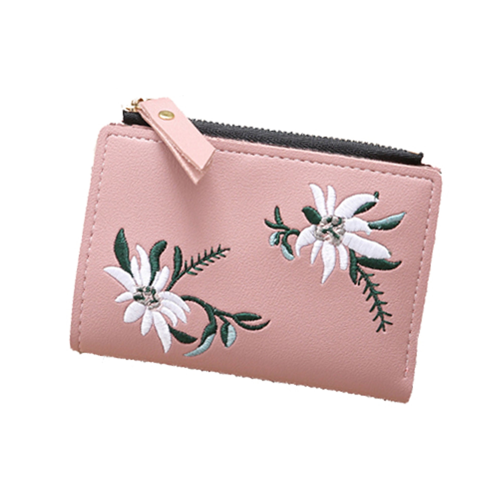 Make Up Bag,Cellphone Bag With Handle Flowers Edelweiss Zipper Canvas Coin Purse Wallet 
