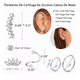 thumbnail image 2 of "Piercing Aretes Oreja Acero Inoxidable Cartílago Set 8 pares Color Plateado ", 2 of 5