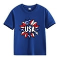 thumbnail image 4 of Ugoldhm Girls Independence Day Graphic Tees Red White Blue Summer Tops 2-13 Years Short Sleeve Patriotic Outfits, 4 of 4