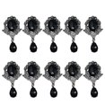 thumbnail image 1 of sweethay 10 Uds. Pin de flor para mujer, pasador de pecho de aleación de Zinc con diamantes de imitación, adornos de traje a la moda, joyería Ropa, zapatos y accesorios Miscelánea Negro, 1 of 6