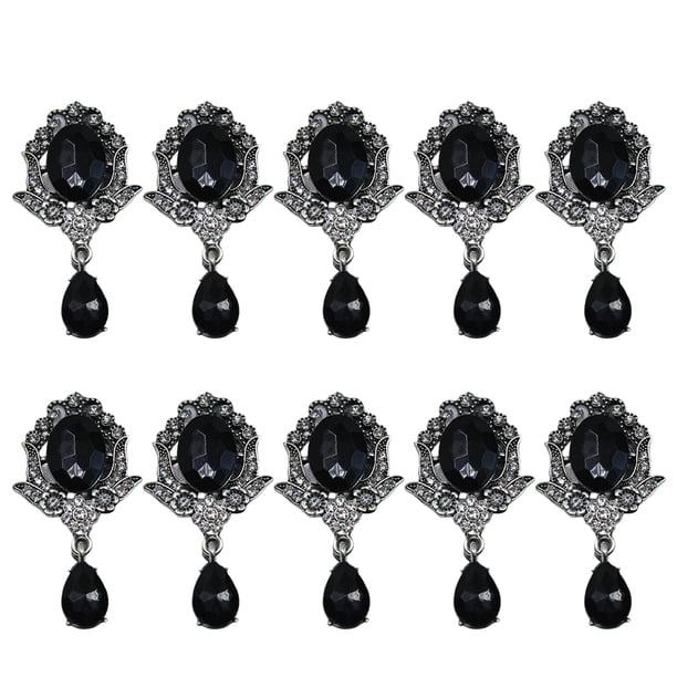 Minnieouse 10 Unids Mujeres Flor Pin Breastpin Decoración Moda Broches Joyería Femenina para Citas Fiesta Presente Joyas Adornos Ropa, zapatos y accesorios Miscelánea Negro Minnieouse AP016485-03