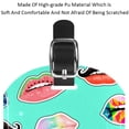 thumbnail image 4 of Square 2Pack PU Leather Sexy Lips Pattern Cruise Luggage Tag with Privacy Cover and Name ID Tag for Travel Handbags Backpacks Luggage Tags, 4 of 6