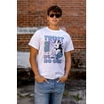 thumbnail image 4 of The Smurfs Cool Kanji Trust No One Men's Big & Tall Crewneck Graphic Tee Brisco Brands 2X, 4 of 5