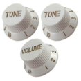 thumbnail image 1 of 5x1 Volume & 2 Tone Control Switch Knobs for ST Sq Electric Guitar White, 1 of 5