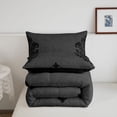 thumbnail image 5 of jejeloiu Moody Damask Queen Comforter Set,Vintage Print Comforter Sets Queen For Adults,Gray Black,Black Reversible,3pcs,1 Comforter and 2 Pillowcases, 5 of 7