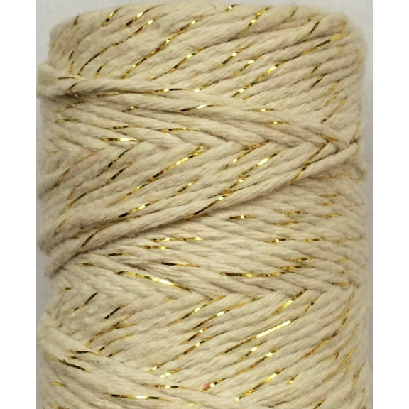 ERDOUY 109 Yards 1.5mm Twisted Macrame Cotton Cord Gold Wire Braiding Beading Thread Twine Rope Beige for String Knitting DIY Jewelry Making Plant Wall Hangers Home Garden Decor，Beige C