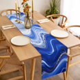 thumbnail image 3 of Blue Waves Abstract Table Runner - 36 Inch Long, Kitchen Dining Table Runner Dresser Scarves, Ocean Fluid Gradient Luxury Farmhouse Decor for Coffee Tables Wedding Party Banquet, 3 of 8