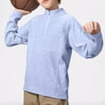 thumbnail image 5 of JSKUMAR Boys Girls Quarter Zip Sweatshirts Soft Breathable Loose Pullover Tops Long Sleeve Mock Neck Athletic Shirts (Light Blue,5-6 Years), 5 of 6