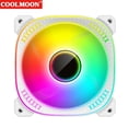 thumbnail image 1 of 2 uds. Caja de ventilador direccionable RGB 6PIN 5V ARGB ventiladores 12cm para escritorio (positivo) PC blanca, 1 of 8