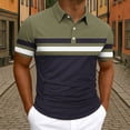 thumbnail image 2 of Klisyaur Color Block Blouses for Mens Short Sleeve Golf Collared Casual Fashion Lightweight Clothes Outfit, 2 of 5