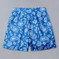 thumbnail image 5 of Mens Swim Trunks Boho Style Print Drawstring Waist Summer With Pocket Mens Board Shorts Swimwear Blue L, 5 of 5