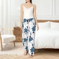 thumbnail image 5 of Pajama Pants Women, Blue WhiteLilies Flowers Sweatpants Soft Sleep Lounge Pants, Casual PJ Bottoms Pants with Pockets, 5 of 5