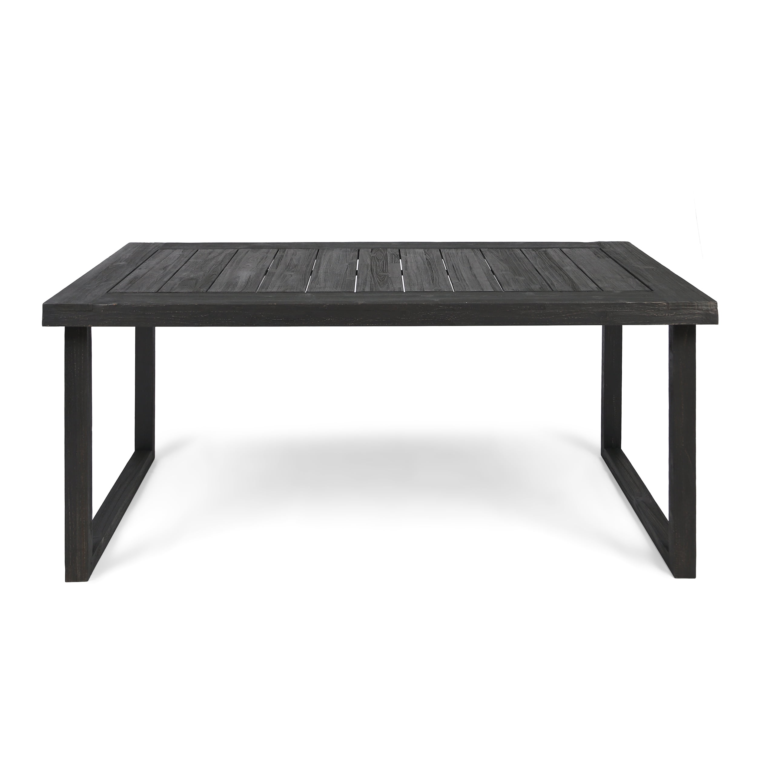 Outdoor Dining Table 69 Inch, Sandblast Finished Acacia Wood Tabletop for Patio Garden, Sandblast Dark Gray