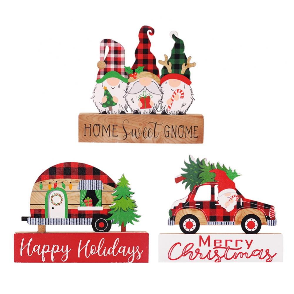 3 Pieces Christmas Table Decorations Signs Truck Santa Snowman 3-pieces-christmas-table-decorations-signs-truck-santa-snowman