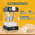 thumbnail image 3 of VEVOR Popcorn Maker, 300W Popcorn Popper Machine, 2.5 Oz Kettle Makes 4 QT per Batch, Tabletop Popcorn Maker with PP Door, Includes 2 Scoops and Tray, Movie Theater Style, Black, 3 of 10