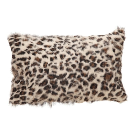 Leopard Finish - Moe's Home Goat Fur Bolster Spotted Leopard With Brown Finish XU-1022-03