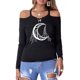 thumbnail image 1 of Blusa informal de manga larga con cuello en V y hombros descubiertos para mujer Fridja  FKASFK3840, 1 of 5