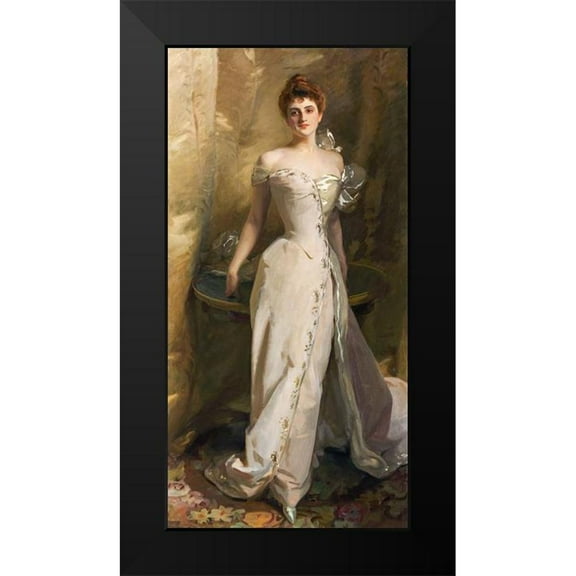 Sargent, John Singer 9x14 Black Modern Framed Museum Art Print Titled - Portrait of Lisa Colt Curtis