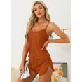 thumbnail image 2 of DARING DIVA Women's Satin Cami Short Sleepwear Silky Pajamas Sets Caramel M, 2 of 6