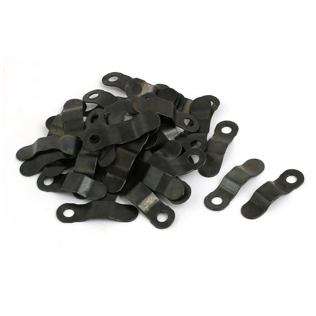 50 piezas de marco de foto de metal con botón de giro negro con tornillos