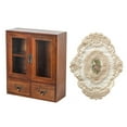 thumbnail image 1 of Armario de almacenamiento de madera, organizador de escritorio portátil, armario clásico de madera para mesa Puerta doble de 3 rejillas, 1 of 9