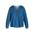 thumbnail image 5 of Time and Tru Women's Woven Relaxed Denim Top Size XS-XXXL, 5 of 5