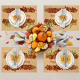 thumbnail image 4 of Thanksgiving Holiday Placemats Set of 6, Fall Harvest Pumpkins Cotton Linen Stain Resistant Table Mats Washable Placemat Decoration for Kitchen Dining Table,Autumn, 4 of 6