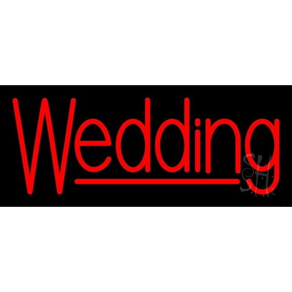 Wedding LED Neon Sign 6" Tall x 15" Wide - inches, Black Square Cut Acrylic Backing, with Dimmer - Premium built indoor Sign for Wedding Décor.