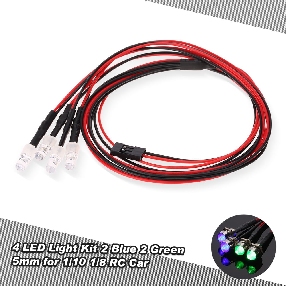 6 LED Light Kit 2 White 2 Red 2 Blue For 1/10 1/8 RC Car USA Fast Shipping Y5I1 