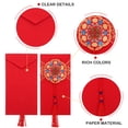 thumbnail image 5 of CIMAXIC Wedding 4pcs Tassel Design Red Envelope Wedding Paper Money Pocket With Chinese Style Pattern,8.15"X3.74"X0.12", 5 of 5