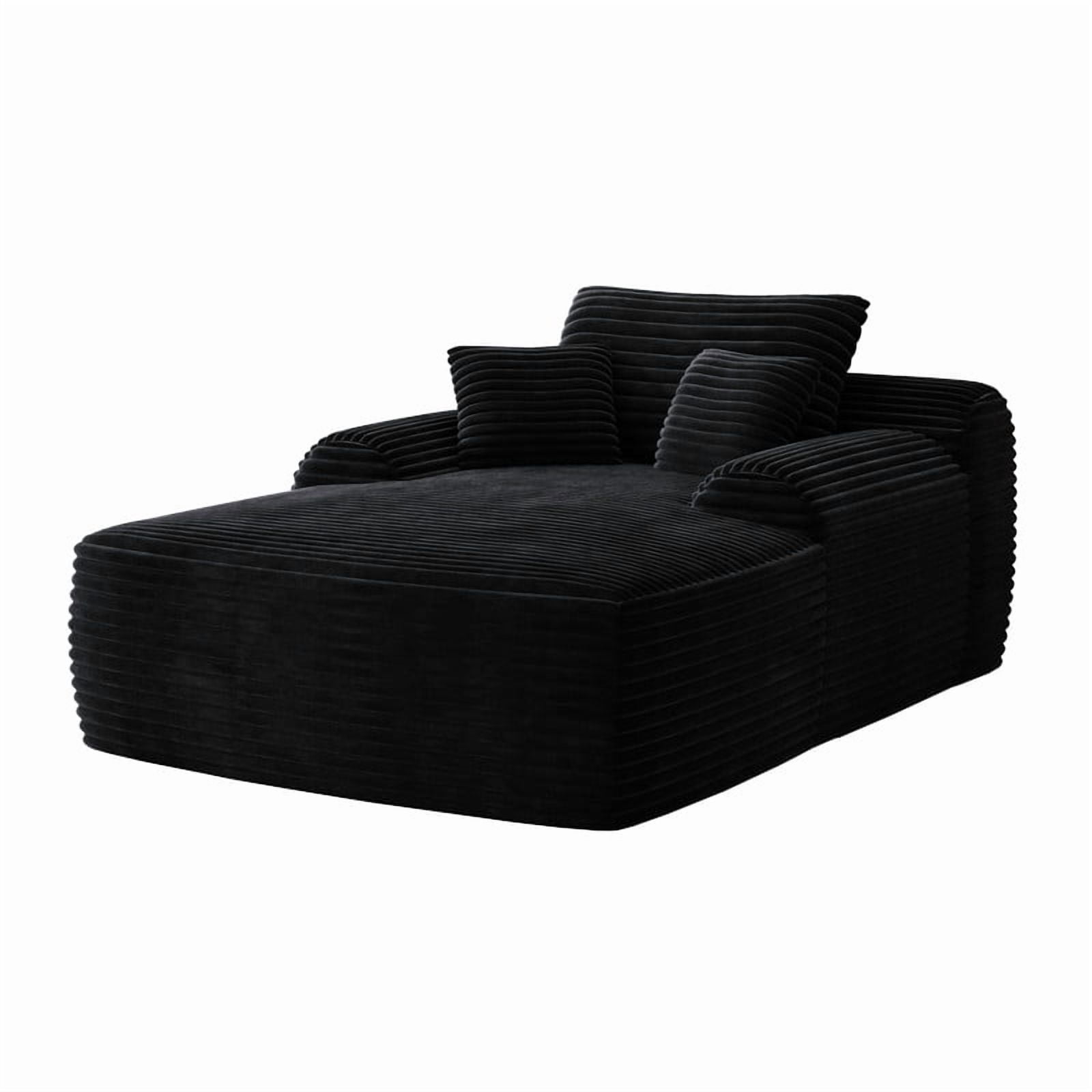 Oversized Boneless Chaise Lounge Chair Indoor, Cloud Plush Reading Chair Deep Seat Sofa Couch Bed with 3 Pillows for Living Room, No Assembly Required
